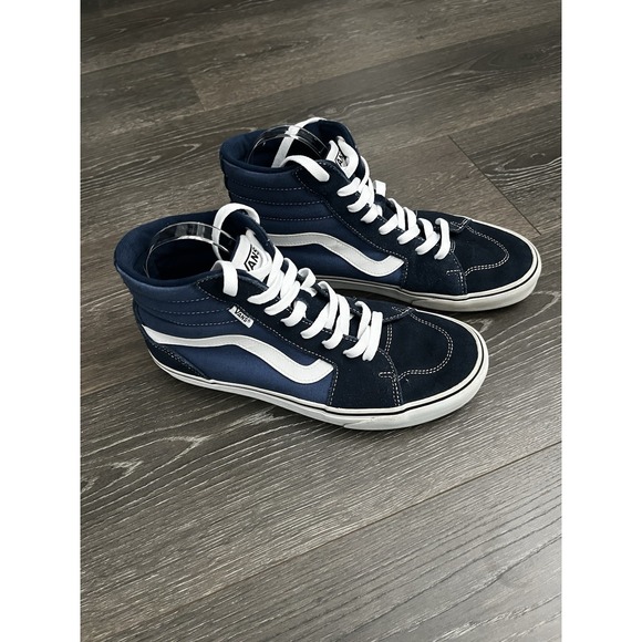 VANS Filmore Suede Sk8-Hi Navy Blue Hi-Top Sneaker Mens Size 9 Streetwear Skater - Picture 1 of 8